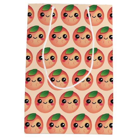 Kawaii Peach Medium Cadeauzakje (Achterkant)
