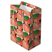 Kawaii Peach Medium Gift Bag Cadeauzakje (Achterkant Gekanteld)