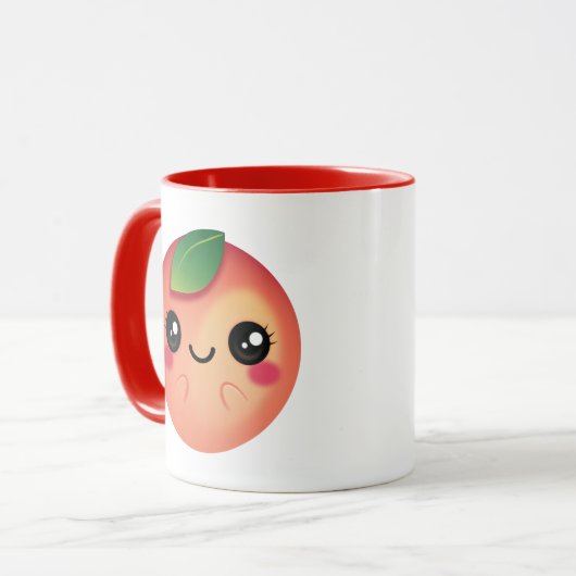 Kawaii Peach Mok (Voorkant links)