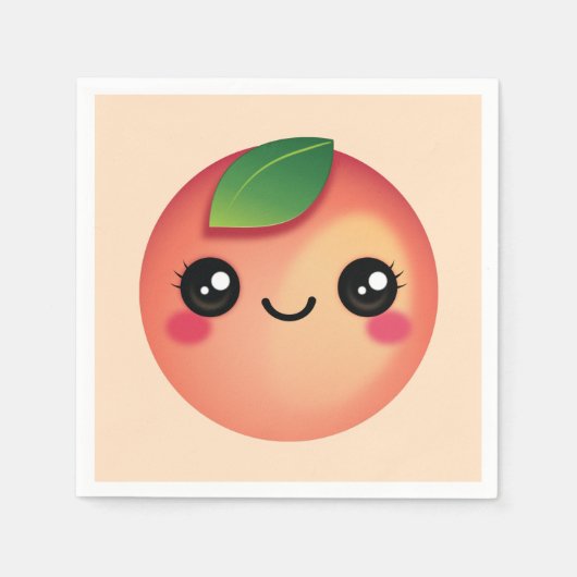 Kawaii Peach Napkins Servet (Voorkant)
