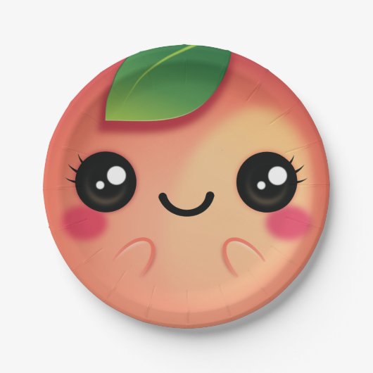Kawaii Peach Papieren Bordje (Voorkant)