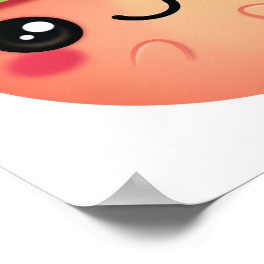 Kawaii Peach Poster (Hoek)