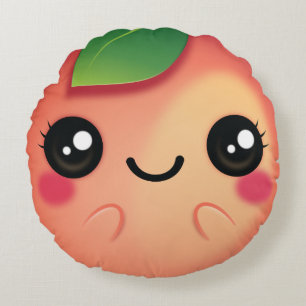 Kawaii Peach Rond Kussen