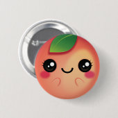 Kawaii Peach Ronde Button 5,7 Cm (Voorkant /achterkant)