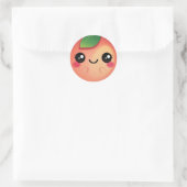 Kawaii Peach Ronde Sticker (Tas)
