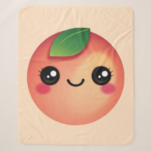 Kawaii Peach Sherpa Blanket Deken