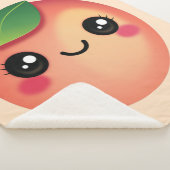 Kawaii Peach Sherpa Blanket Deken (3/4)