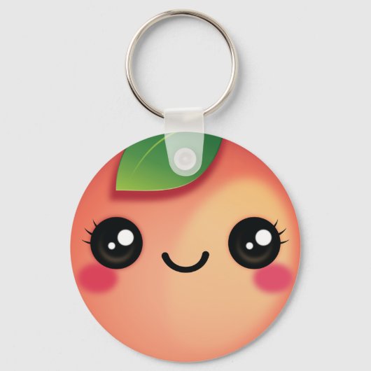 Kawaii Peach Sleutelhanger (Voorkant)