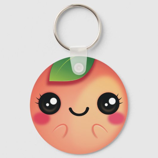 Kawaii Peach Sleutelhanger (Voorkant)