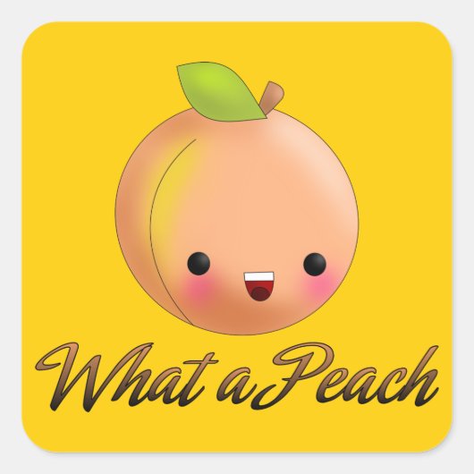 Kawaii Peach Sticker (Voorkant)