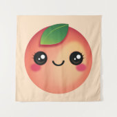 Kawaii Peach Tapestry Wandkleed (Voorkant)
