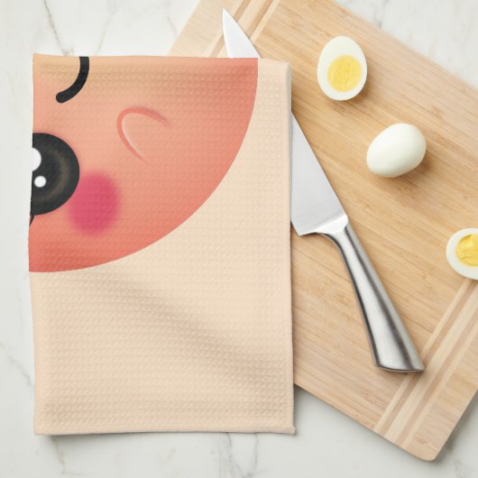 Kawaii Peach Theedoek (Quarter Fold)