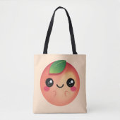 Kawaii Peach Tote Bag (Voorkant)