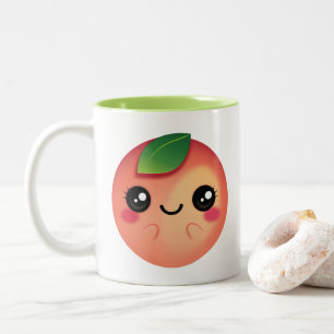 Kawaii Peach Tweekleurige Koffiemok