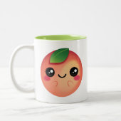 Kawaii Peach Tweekleurige Koffiemok (Links)