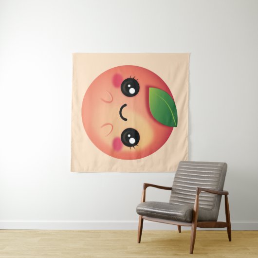Kawaii Peach Wandkleed (In Situ (horizontaal))