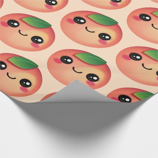 Kawaii Peach Wrapping Paper Cadeaupapier (Hoek)