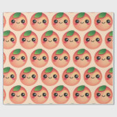 Kawaii Peach Wrapping Paper Cadeaupapier (Vlak)