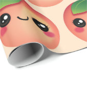 Kawaii Peach Wrapping Paper Cadeaupapier (Rol Hoek)