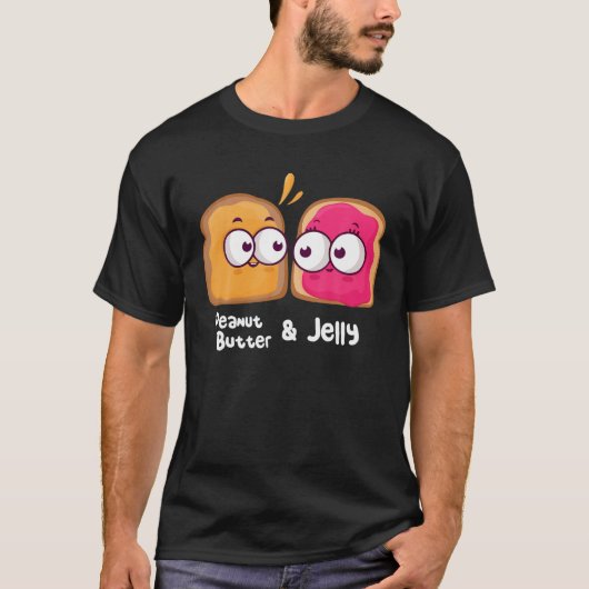 Kawaii Peanut Butter and Jelly Toast Matching Coup T-shirt (Voorkant)