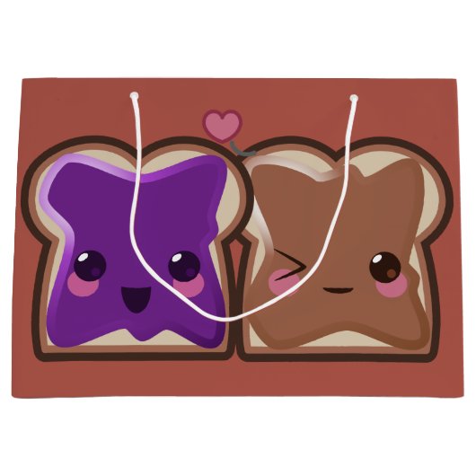 Kawaii Peanut Butter en Jelly Friends Large Cadeautasje (Voorkant)