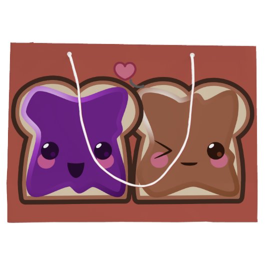 Kawaii Peanut Butter en Jelly Friends Large Cadeautasje (Achterkant)