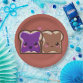 Kawaii Peanut Butter en Jelly Friends Papieren Bordje (Feest)