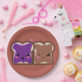 Kawaii Peanut Butter en Jelly Friends Papieren Bordje (Feest)