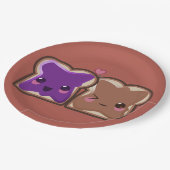 Kawaii Peanut Butter en Jelly Friends Papieren Bordje (Gekanteld)