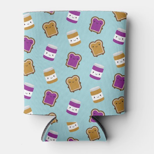 Kawaii Peanut Butter & Jelly Sandwich Couple Blikjeskoeler (Voorkant)