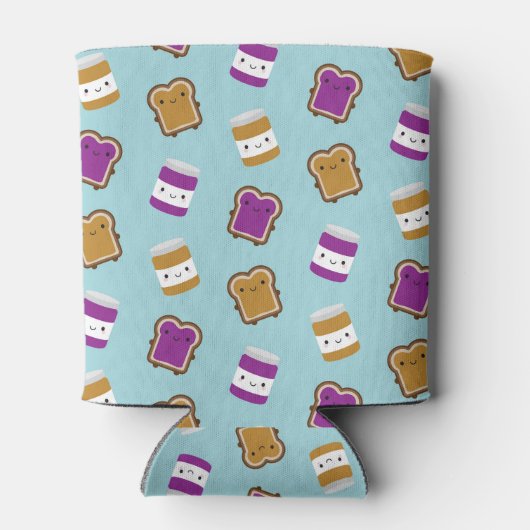 Kawaii Peanut Butter & Jelly Sandwich Couple Blikjeskoeler (Achterkant)