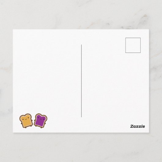 Kawaii Peanut Butter & Jelly Sandwich Couple Briefkaart (Achterkant)