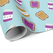 Kawaii Peanut Butter & Jelly Sandwich Couple Cadeaupapier (Rol Hoek)