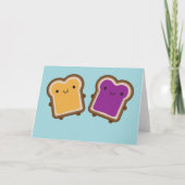 Kawaii Peanut Butter & Jelly Sandwich Couple Kaart (Voorkant)