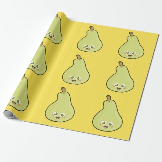Kawaii Pear Cadeaupapier (Uitgerold)
