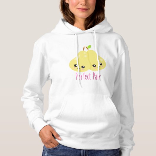 Kawaii Pear Couple Perfect Pair Funny Pun Hoodie (Voorkant)