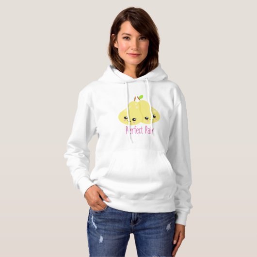 Kawaii Pear Couple Perfect Pair Funny Pun Hoodie (Voorkant volledig)