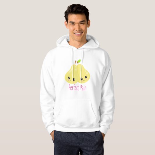 Kawaii Pear Couple Perfect Pair Funny Pun Hoodie (Voorkant volledig)