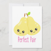 Kawaii Pear Couple Perfect Pair Funny Pun Kaart (Voorkant)