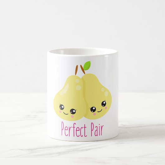 Kawaii Pear Couple Perfect Pair Funny Pun Koffiemok