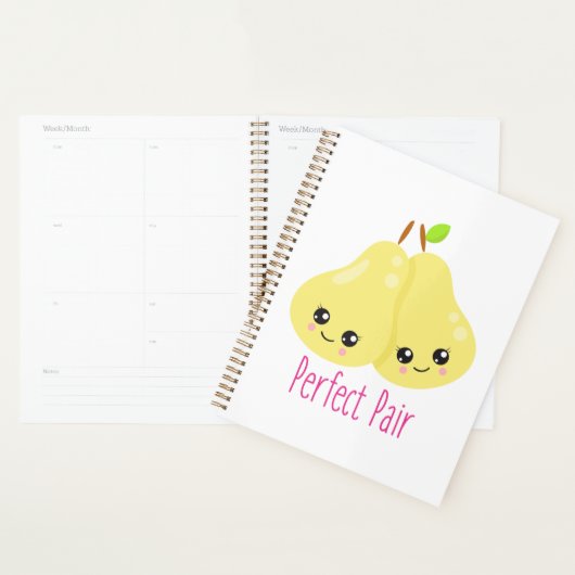 Kawaii Pear Couple Perfect Pair Funny Pun Planner (Display)