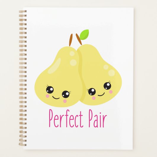 Kawaii Pear Couple Perfect Pair Funny Pun Planner (Voorkant)