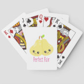Kawaii Pear Couple Perfect Pair Funny Pun Pokerkaarten (Achterkant)