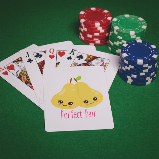 Kawaii Pear Couple Perfect Pair Funny Pun Pokerkaarten