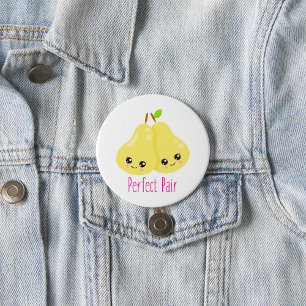 Kawaii Pear Couple Perfect Pair Funny Pun Ronde Button 7,6 Cm