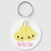 Kawaii Pear Couple Perfect Pair Funny Pun Sleutelhanger (Voorkant)