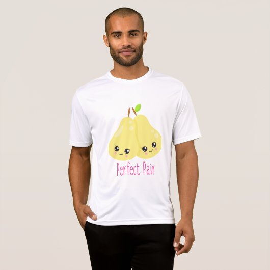 Kawaii Pear Couple Perfect Pair Funny Pun T-shirt (Voorkant volledig)