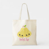 Kawaii Pear Couple Perfect Pair Funny Pun Tote Bag (Achterkant)