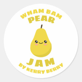 Kawaii Pear Jam Ronde Sticker