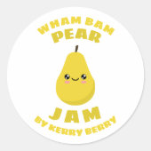 Kawaii Pear Jam Ronde Sticker (Voorkant)